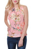 FLORAL AND BIRD PRINT VEST TOP